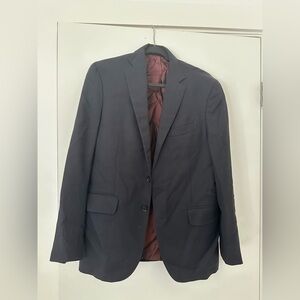 Men’s Italian Wool Blazer – Black Two-Button Jacket – Size 48 (Made in Italy)